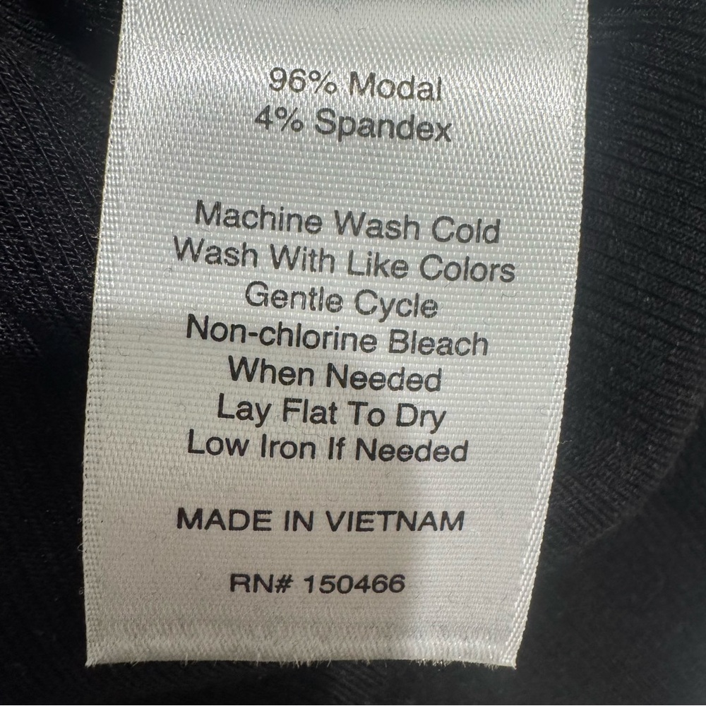 41 Hawthorn Black Wrap Front Ribbed Knit Midi Dress Comfy Modal Blend Size L NWT - Picture 6 of 6